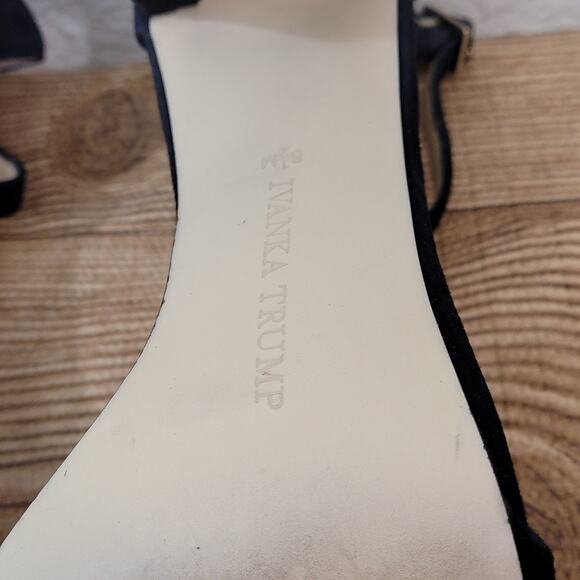 Ivanka Trump Black Suede Womens Shoes 8.5 Open Toe High Heels Sandals ITKLOVER - Picture 10 of 11